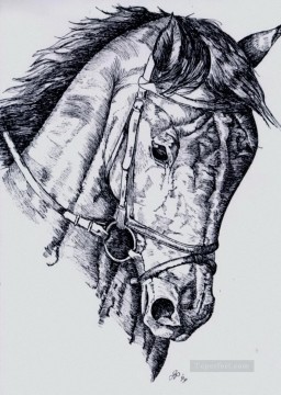 動物 Painting - 馬の鉛筆スケッチ